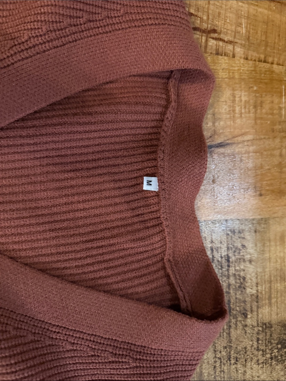 Women's Ribbed Button-Front Sweater Cardigan - Rust - Picture 2 of 5